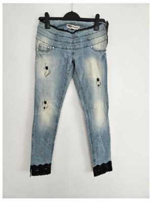 Pantaloni Jeans model rupt si decolorat Mexton