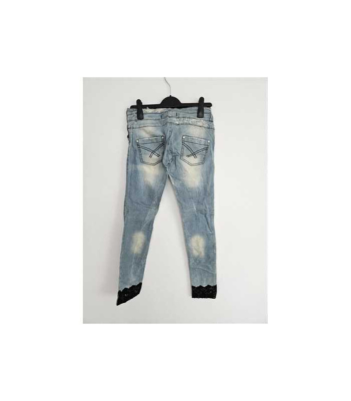 Pantaloni Jeans model rupt si decolorat Mexton