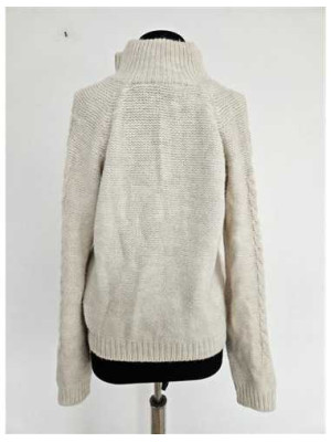 Pulover dama crosetat model cu fermoar la piept Stradivarius 2