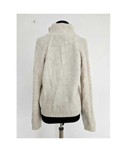 Pulover dama crosetat model cu fermoar la piept Stradivarius