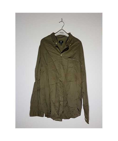 Camasa pentru barbati cu maneca lunga culoare kaki H&M