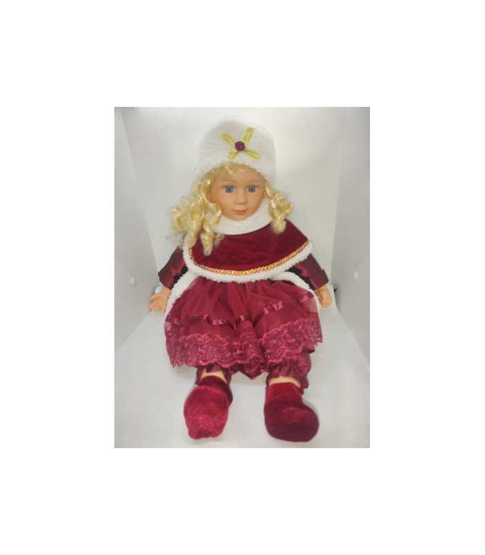 Papusa  cu imbracaminte de Craciun 50 cm