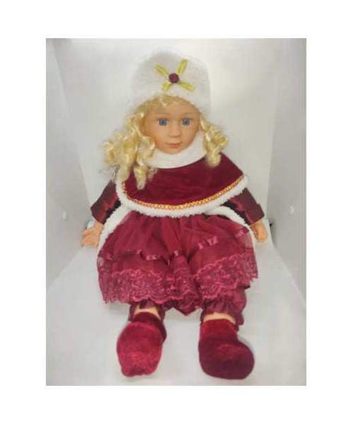 Papusa  cu imbracaminte de Craciun 50 cm