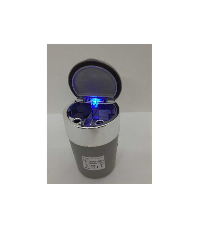 Scrumiera auto tip pahar, deschidere cu un singur clic gri