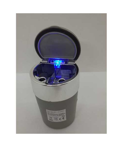 Scrumiera auto tip pahar, deschidere cu un singur clic gri