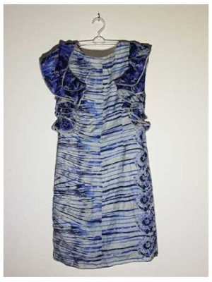 Rochita dama scurta model cu volane la maneci Salla 2