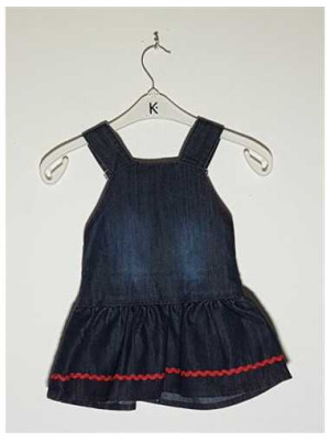 Sarafan de blugi pentru fetite cu flori multicolore Missa 2