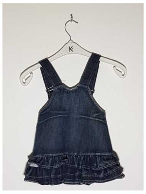 Sarafan de blugi pentru fetite print cirese 2