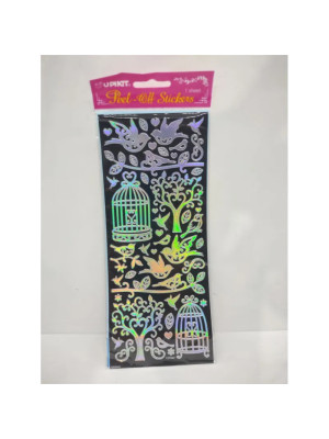 Set abtibilduri culoare argintiu pasari