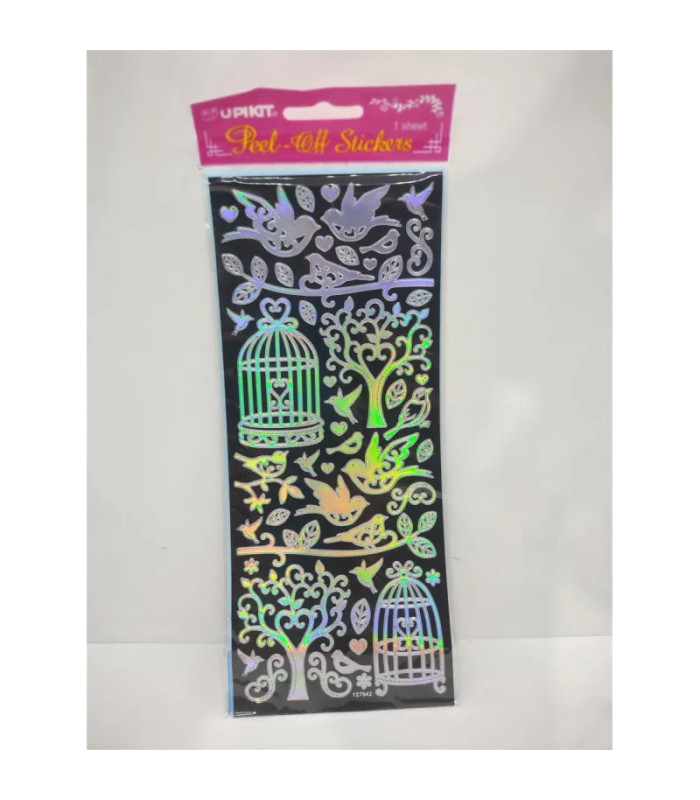 Set abtibilduri culoare argintiu pasari