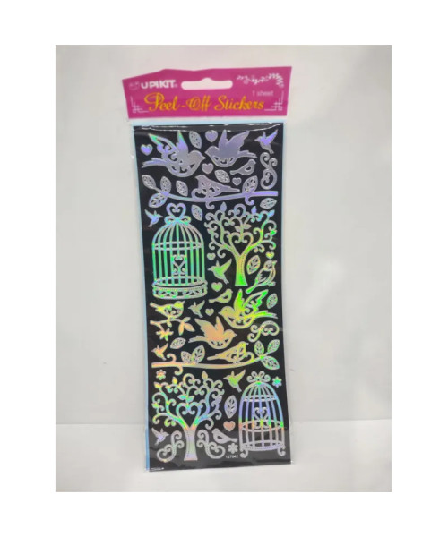 Set abtibilduri culoare argintiu pasari