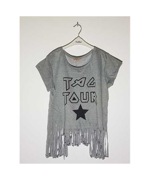 Tricou dama cu franjuri si imprimeu SAP&P