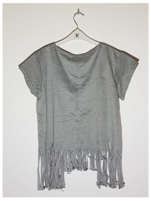 Tricou dama cu franjuri si imprimeu SAP&P 2