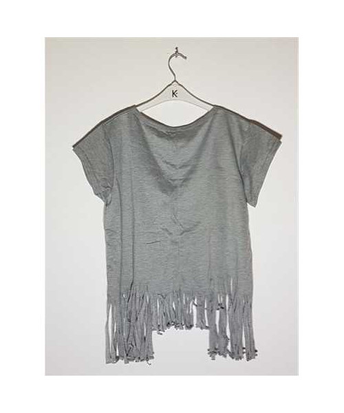 Tricou dama cu franjuri si imprimeu SAP&P