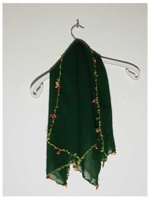 Esarfa dama model cu flori multicolore pe margine