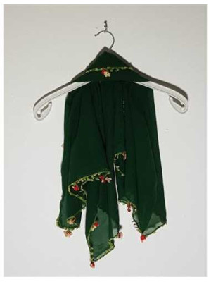 Esarfa dama model cu flori multicolore pe margine 2