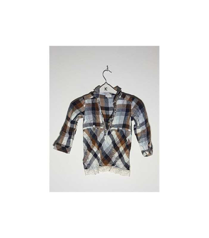 Rochita cu maneca lunga in carouri pentru copii Fagottino