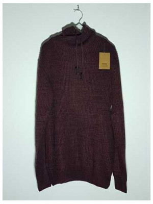 Pulover dama tricotat model cu gluga cu siret Pull&Bear