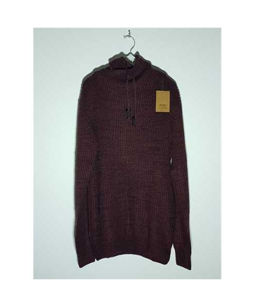 Pulover dama tricotat model cu gluga cu siret Pull&Bear