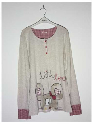 Bluza de pijama cu imprimeu animalut Sevim