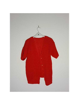 Pulover dama cu maneca scurta model cu nasturi