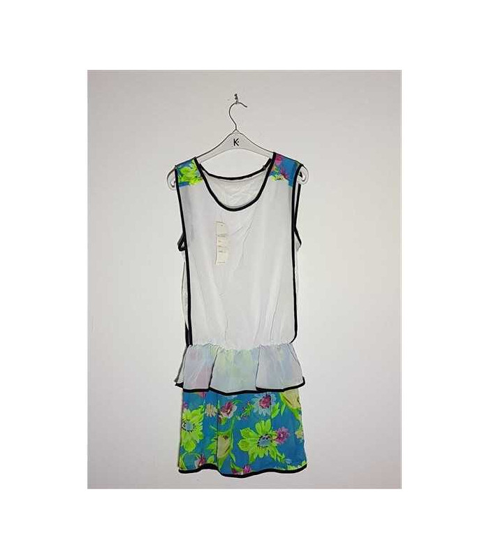 Rochita dama cu volane si flori multicolore Maryly