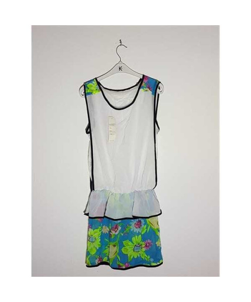 Rochita dama cu volane si flori multicolore Maryly