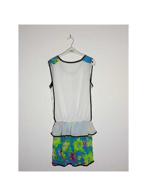 Rochita dama cu volane si flori multicolore Maryly 2