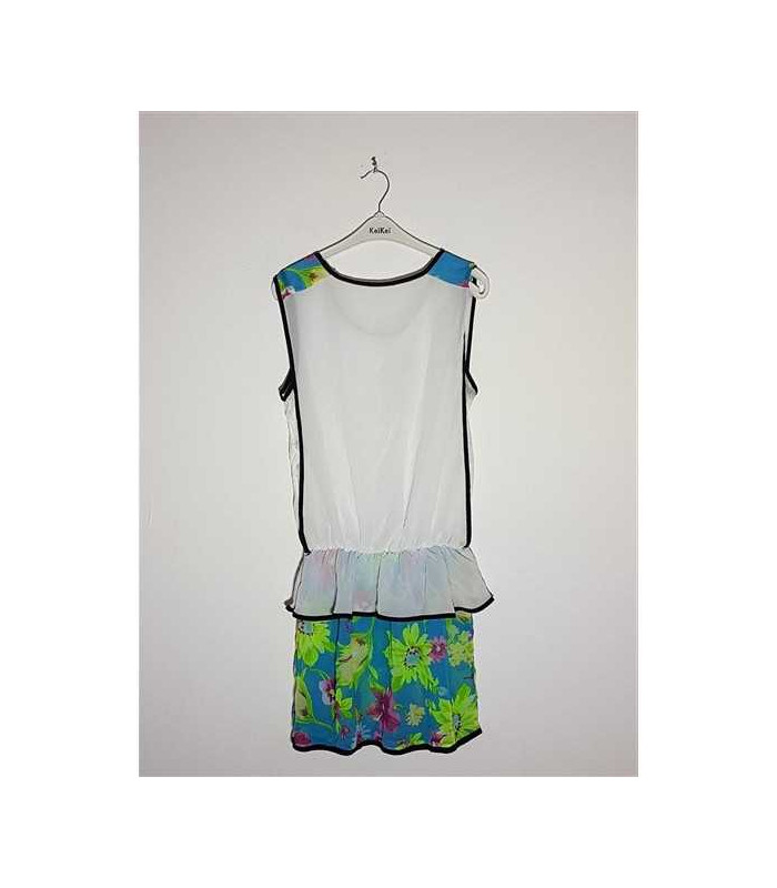 Rochita dama cu volane si flori multicolore Maryly