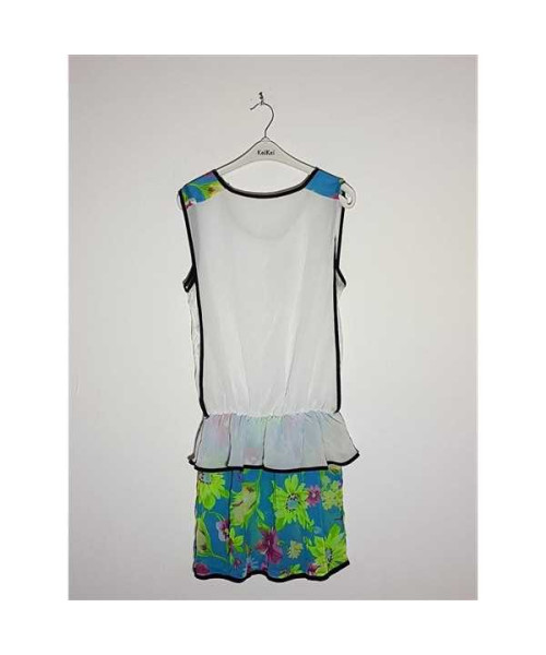 Rochita dama cu volane si flori multicolore Maryly