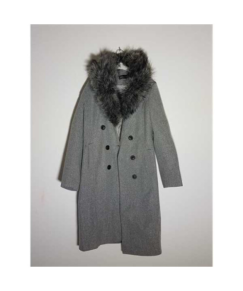 Palton dama cu guler din blanita artificiala Ultimissimo