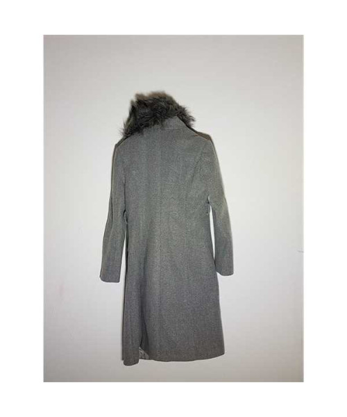 Palton dama cu guler din blanita artificiala Ultimissimo