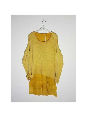 Pulover dama tricotat cu volane la baza