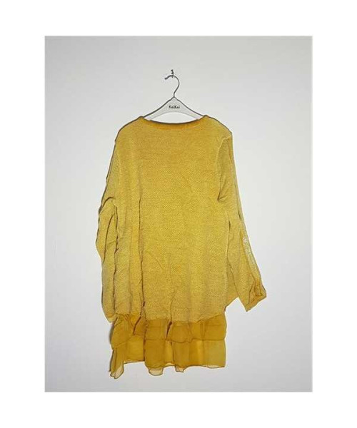 Pulover dama tricotat cu volane la baza