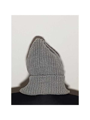 Caciula pentru fetite cu fir metalizat culoare argintiu