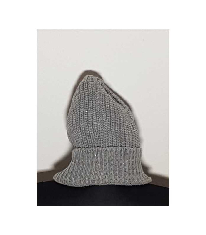 Caciula pentru fetite cu fir metalizat culoare argintiu