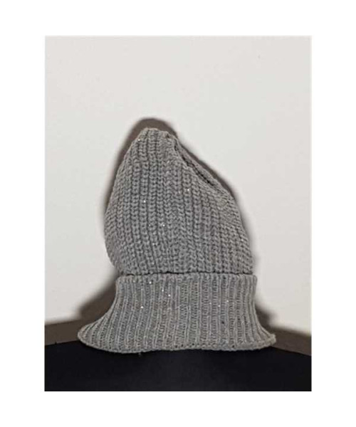 Caciula pentru fetite cu fir metalizat culoare argintiu