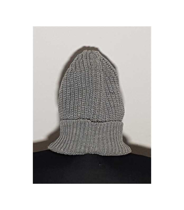 Caciula pentru fetite cu fir metalizat culoare argintiu