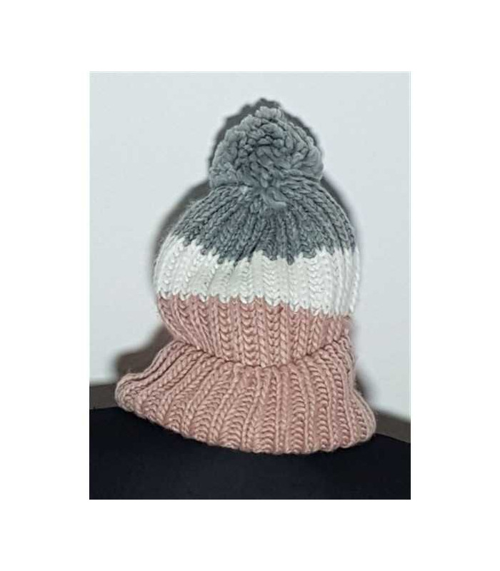 Caciula copii tricotata cu model in 3 culori