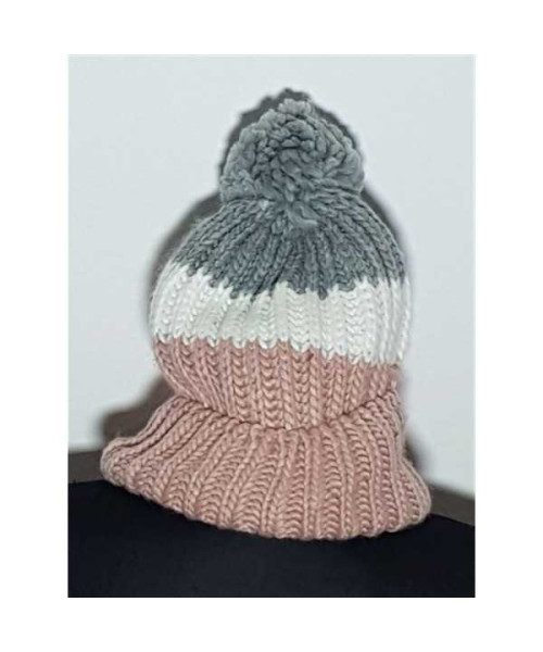 Caciula copii tricotata cu model in 3 culori