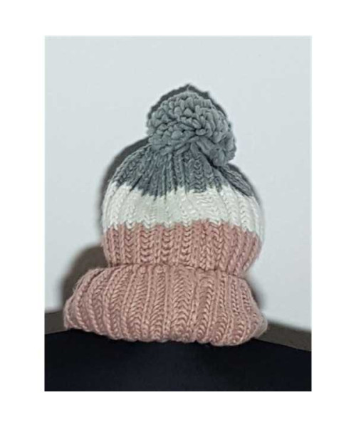 Caciula copii tricotata cu model in 3 culori