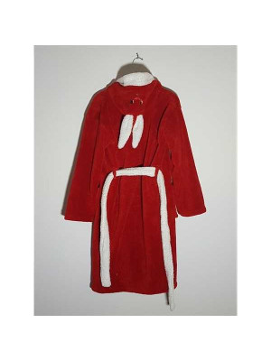 Halat de baie pufos cu gluga model iepuras 2