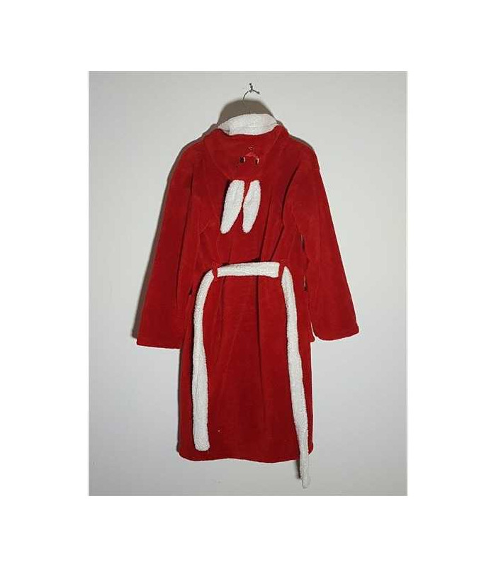 Halat de baie pufos cu gluga model iepuras