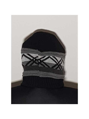 Caciula tricotata pentru copii model cu imprimeu geometric 2