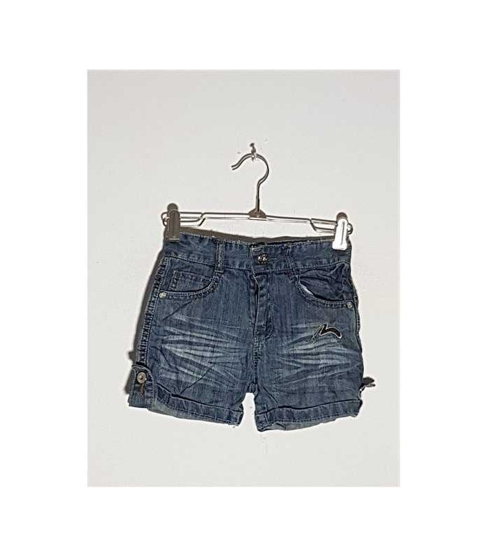 Pantaloni scurti de blugi usor decolorati model cu terminatii pliabile