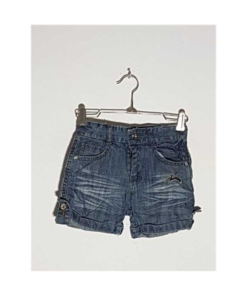 Pantaloni scurti de blugi usor decolorati model cu terminatii pliabile