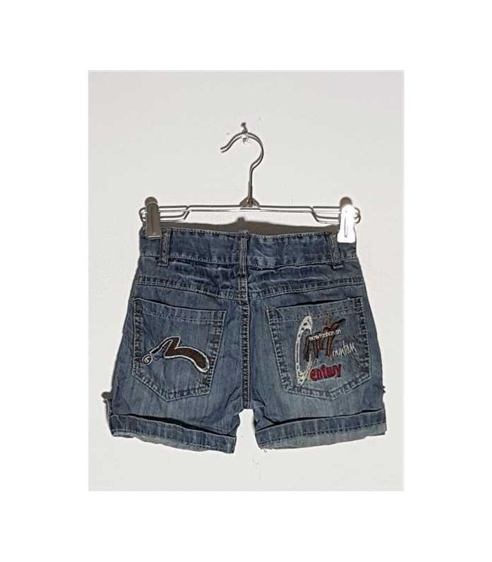 Pantaloni scurti de blugi usor decolorati model cu terminatii pliabile