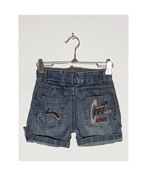 Pantaloni scurti de blugi usor decolorati model cu terminatii pliabile