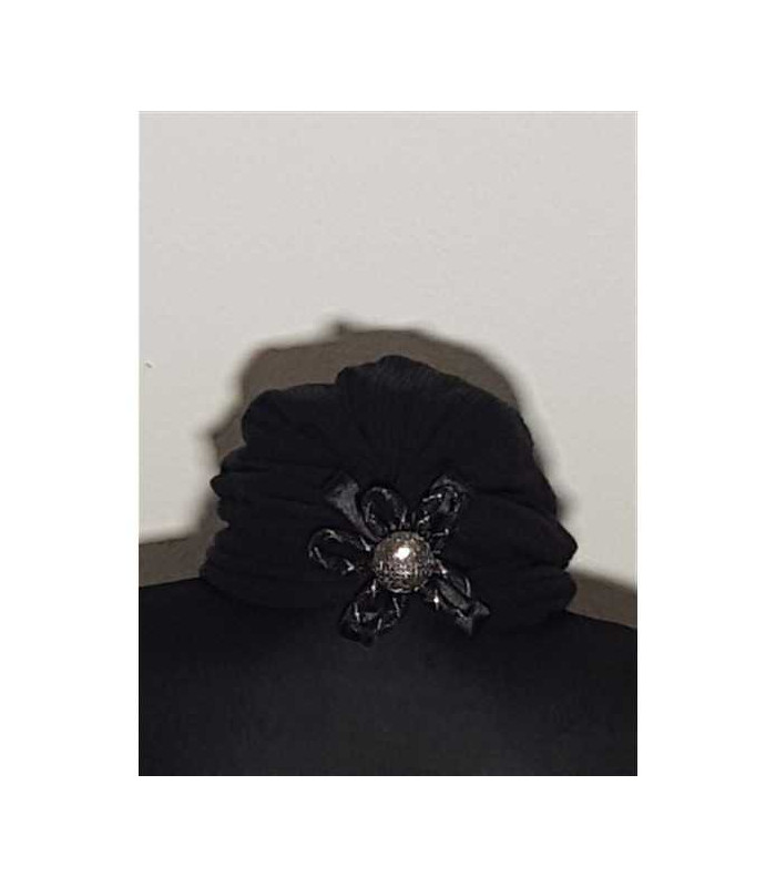 Turban dama accesorizat cu o floare Antonia