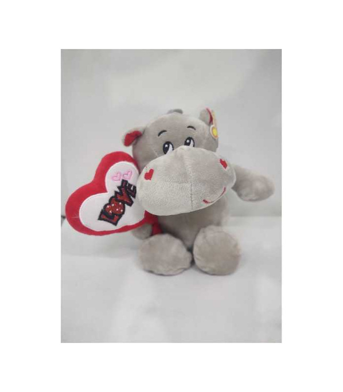 Hipopotam de plus cu inimioara 25 cm